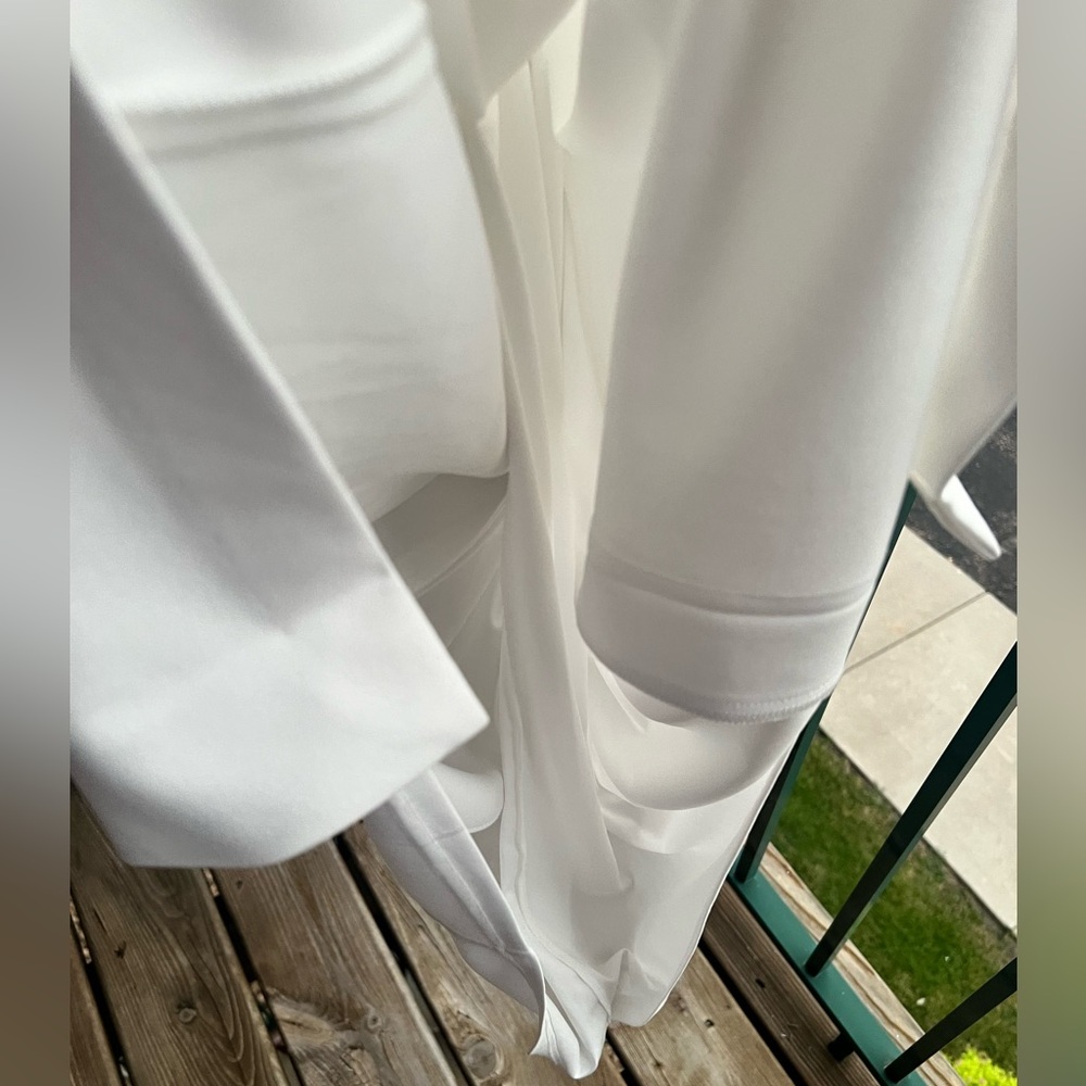 🆕Belle Badgley Mischka Reese Gown Dress White Party Wedding Chic Slit Maxi Sz 10 - Picture 11 of 17